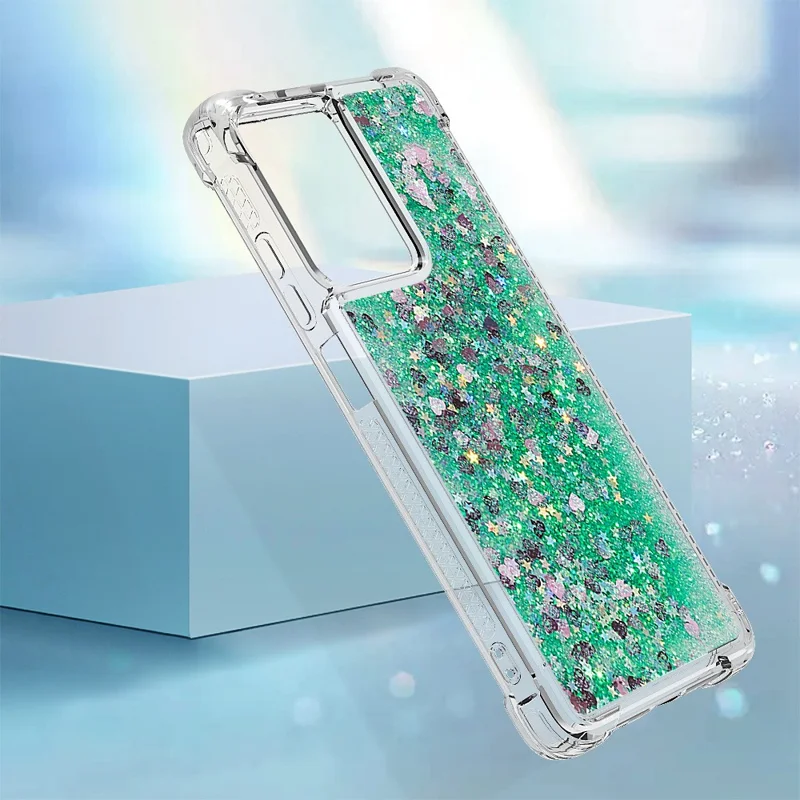 Для Xiaomi Redmi Note 12 Pro 5G (китай) /(индия) yb Quicksand Series 1 Case Case Antip-dop Tpu. - Зеленый / Сердца