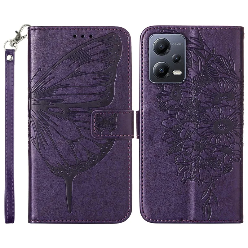 Para Xiaomi Redmi Note 12 5G (Global) / (Índia) / (China) / Poco X5 5G Capa YB Imprinting Series-4 Capa de Telefone - Roxo Escuro