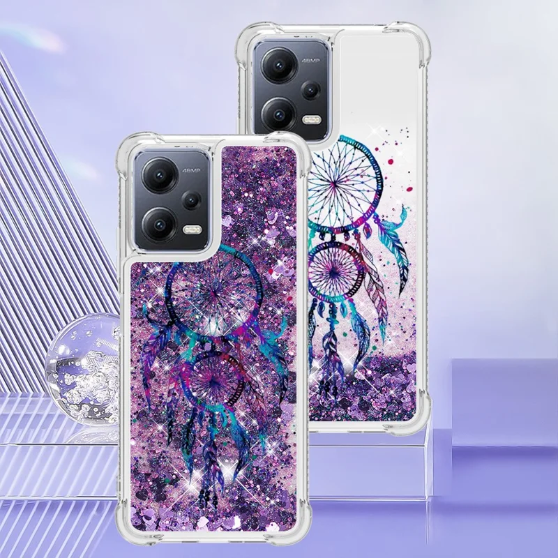 Série YB Quicksand-2 pour Xiaomi Redmi Note 12 5G (mondial) / (Inde) / (Chine) / Téléphone Poco X5 5G Coque de protection en TPU avec impression de motif - Carillons à vent