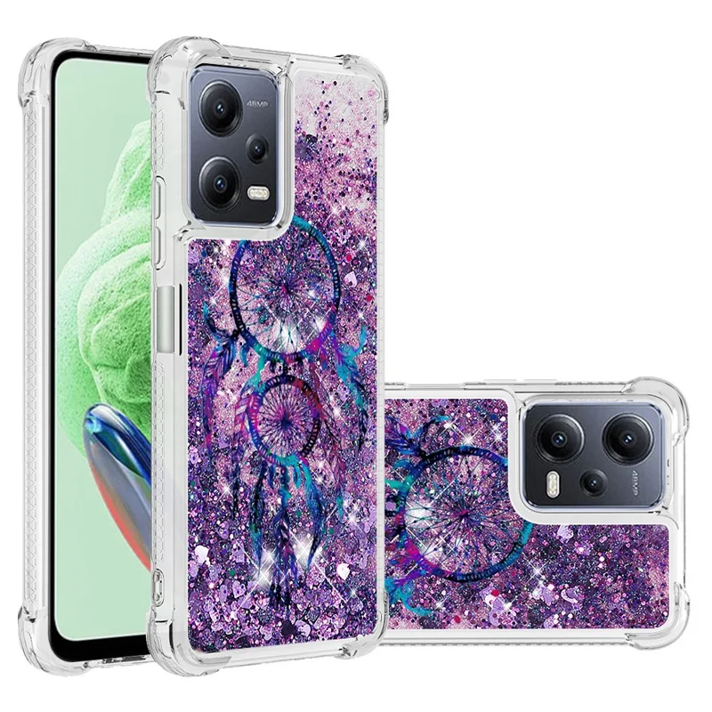 Série YB Quicksand-2 pour Xiaomi Redmi Note 12 5G (mondial) / (Inde) / (Chine) / Téléphone Poco X5 5G Coque de protection en TPU avec impression de motif - Carillons à vent