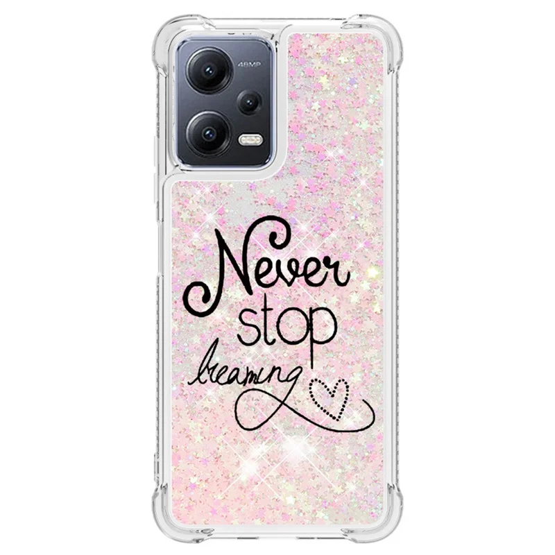 YB Quicksand Series-2 per Xiaomi Redmi Note 12 5G (Global) / (India) / (China) / Poco X5 5G Telefono Custodia TPU Stampa Disegni Custodia Telefono - Non Smettere di Sognare