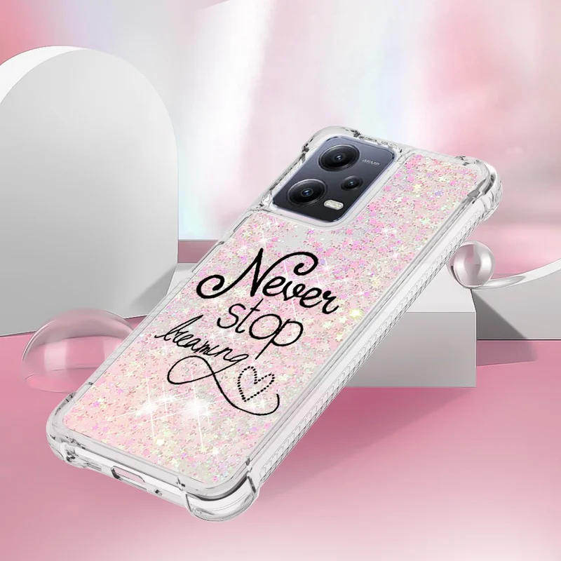 YB Quicksand Series-2 per Xiaomi Redmi Note 12 5G (Global) / (India) / (China) / Poco X5 5G Telefono Custodia TPU Stampa Disegni Custodia Telefono - Non Smettere di Sognare