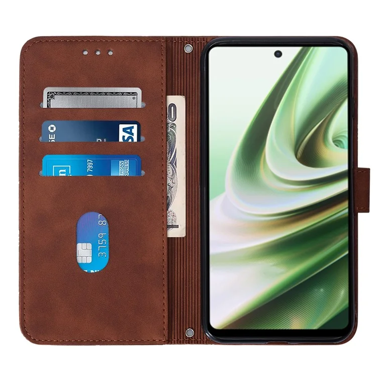 For OnePlus Nord CE 3 Lite 5G / Nord N30 5G Leather Case with Shoulder Strap Wallet Stand Phone Cover - Brown
