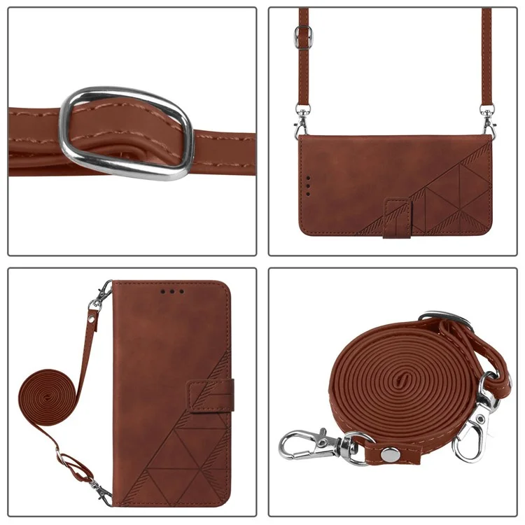 For OnePlus Nord CE 3 Lite 5G / Nord N30 5G Leather Case with Shoulder Strap Wallet Stand Phone Cover - Brown