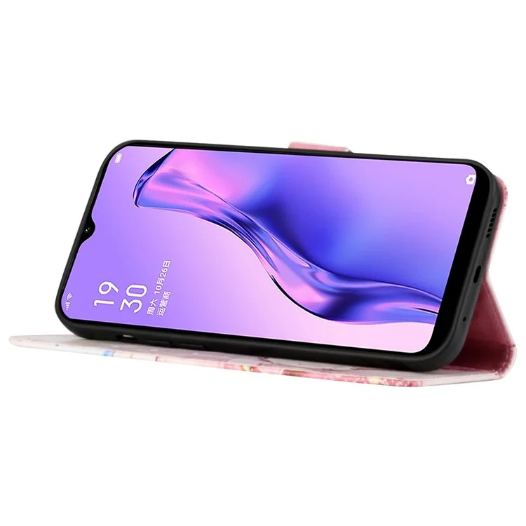 Para Oppo A78 5G / A58 5G YB Pattern Printing Leather Series-6 Phone Shell Wallet Case Leather Flip Cover - Oro Rosa LS005