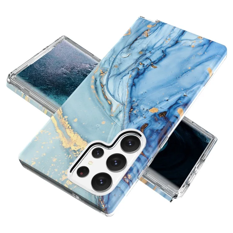 Für Samsung Galaxy S23 Ultra GW18 IMD Marble Pattern Back Cover PC+TPU stoßfestes Handyhülle - Stil A