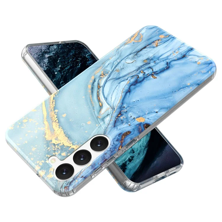 Pour Samsung Galaxy S23+ GW18 IMD Mobile Phone Back Cover PC+TPU Marbre Motif Coque de téléphone - Style A