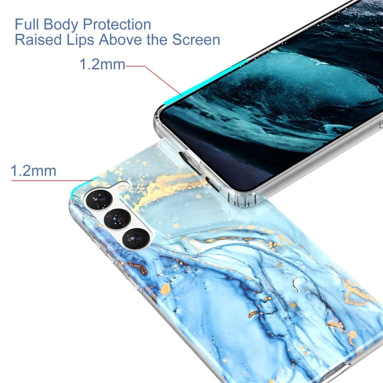 Pour Samsung Galaxy S23+ GW18 IMD Mobile Phone Back Cover PC+TPU Marbre Motif Coque de téléphone - Style A