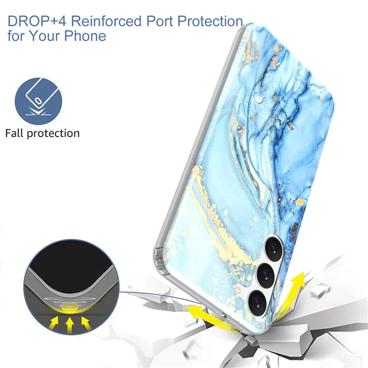 Pour Samsung Galaxy S23+ GW18 IMD Mobile Phone Back Cover PC+TPU Marbre Motif Coque de téléphone - Style A