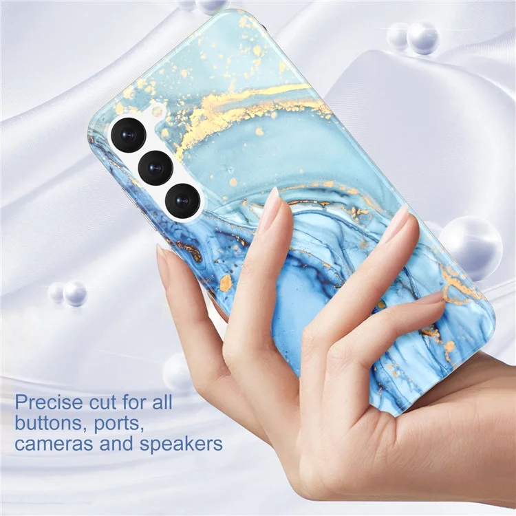 Pour Samsung Galaxy S23+ GW18 IMD Mobile Phone Back Cover PC+TPU Marbre Motif Coque de téléphone - Style A