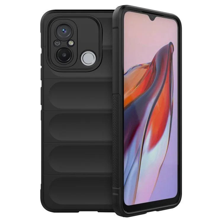 Para Xiaomi Poco C55 4G / Redmi 11a 4G / 12C 4G Rugido TPU Telephip Telephip Teléfono Atrás - Negro