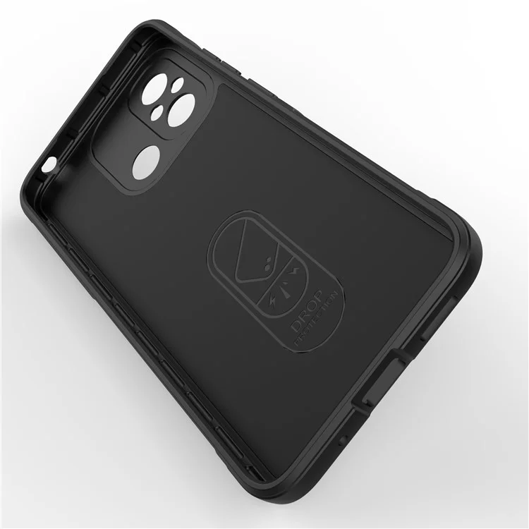 Para Xiaomi Poco C55 4G / Redmi 11a 4G / 12C 4G Rugido TPU Telephip Telephip Teléfono Atrás - Negro