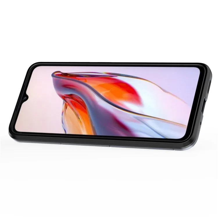 For Xiaomi Poco C55 4G / Redmi 11A 4G / 12C 4G Ring Holder Kickstand Phone Case TPU+PC Cover - Black