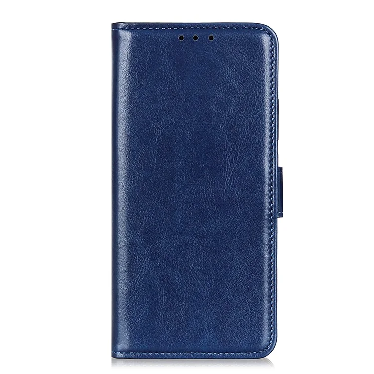 For Sony Xperia 10 V PU Leather Phone Case Crazy Horse Texture Cellphone Cover with Stand Wallet - Blue