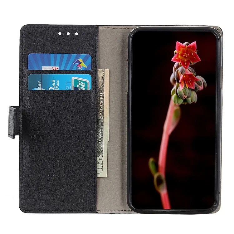 Para Google Pixel 7a Funda de Teléfono de Cuero Anti-caída Cartera Soporte - Negro