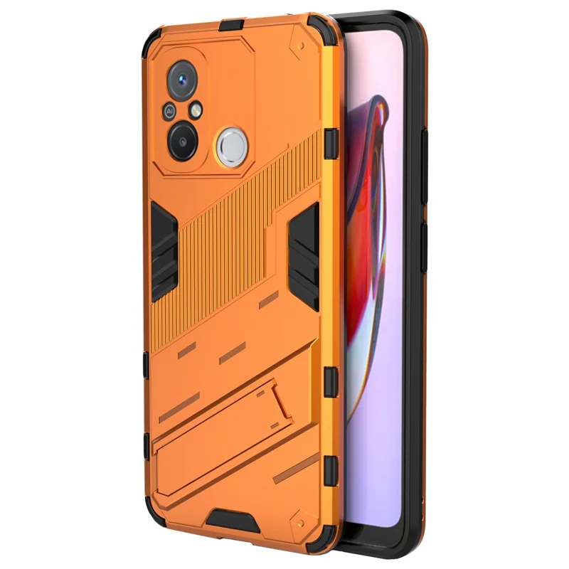For Xiaomi Poco C55 4G / Redmi 11A 4G / 12C 4G Phone Case with Kickstand TPU+PC Protective Cover - Orange