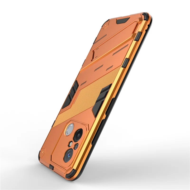 For Xiaomi Poco C55 4G / Redmi 11A 4G / 12C 4G Phone Case with Kickstand TPU+PC Protective Cover - Orange