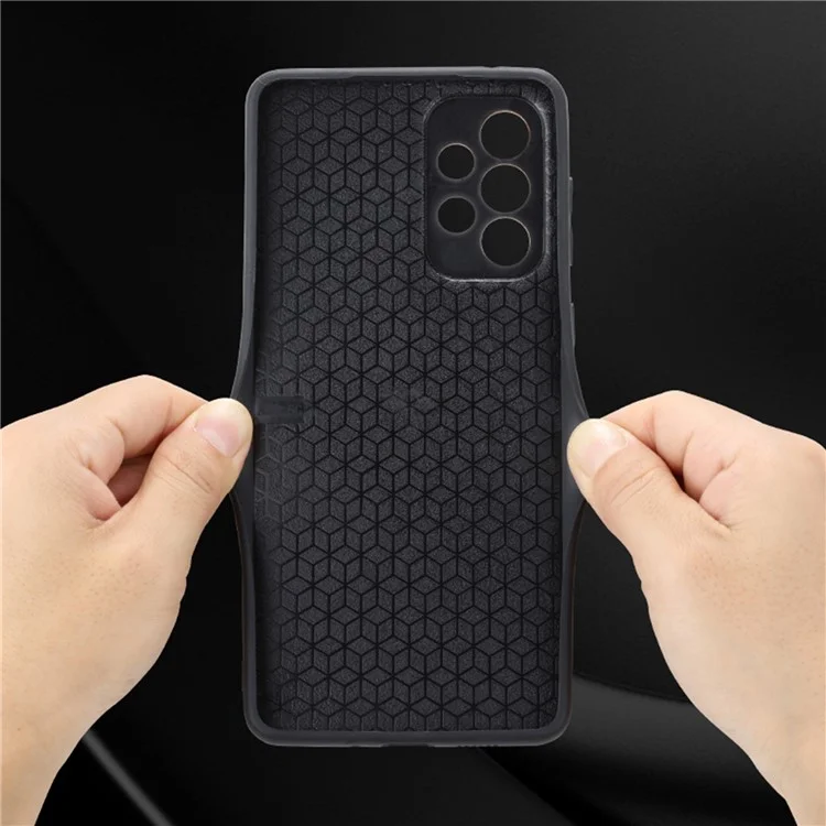 AZNS For Samsung Galaxy A52 4G / 5G / A52s 5G Phone Case Anti-scratch Imprinted Leather Coated TPU Back Cover - Brown