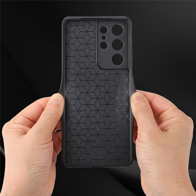 AZNS For Samsung Galaxy S21 Ultra 5G Cell Phone Cover Imprinted Leather+TPU Anti-drop Phone Case - Brown