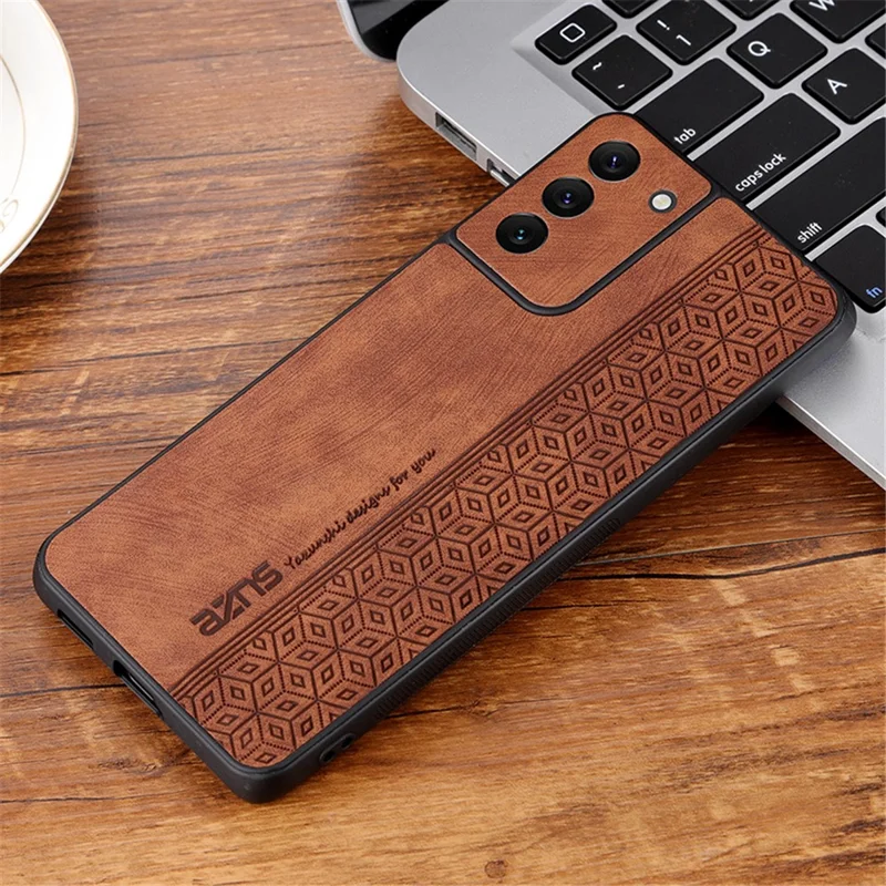AZNS Pour Samsung Galaxy S21 5G / 4G Boîtier de téléphone en cuir imprimé TPU Étui de protection - Marron
