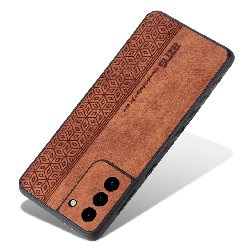 AZNS Pour Samsung Galaxy S21 5G / 4G Boîtier de téléphone en cuir imprimé TPU Étui de protection - Marron