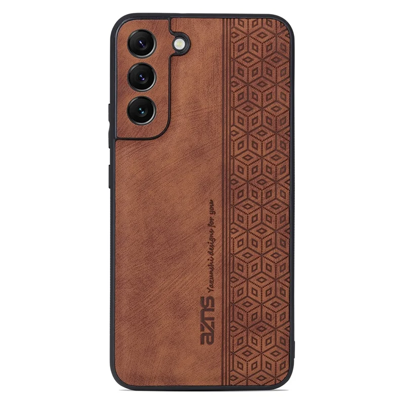 AZNS Per Samsung Galaxy S21 FE 5G Custodia per telefono anti-graffio Rivestita in pelle stampata TPU - Marrone