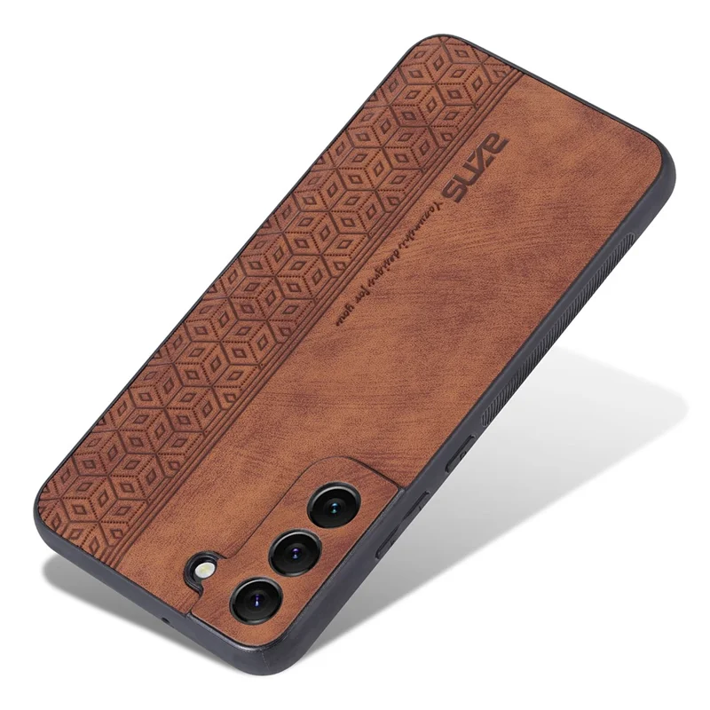 AZNS Per Samsung Galaxy S21 FE 5G Custodia per telefono anti-graffio Rivestita in pelle stampata TPU - Marrone