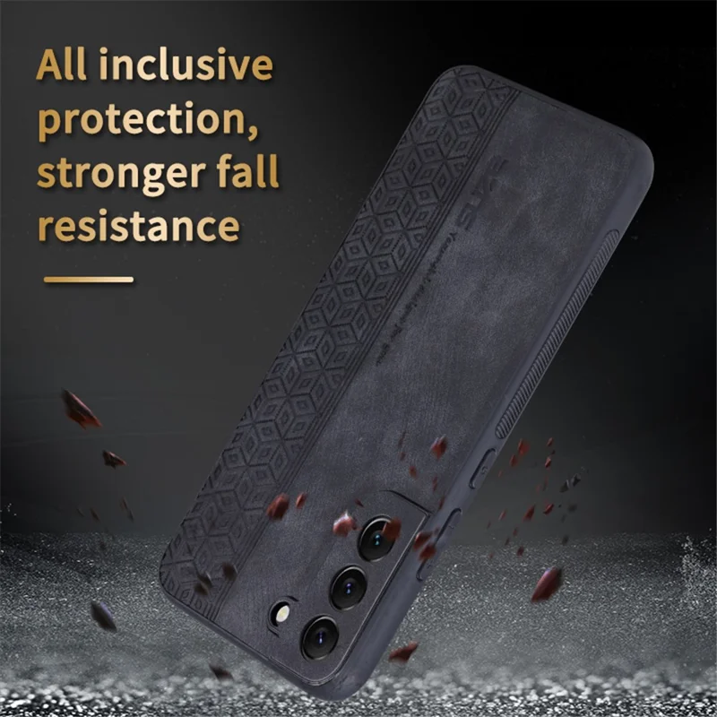 AZNS Per Samsung Galaxy S21 FE 5G Custodia per telefono anti-graffio Rivestita in pelle stampata TPU - Marrone