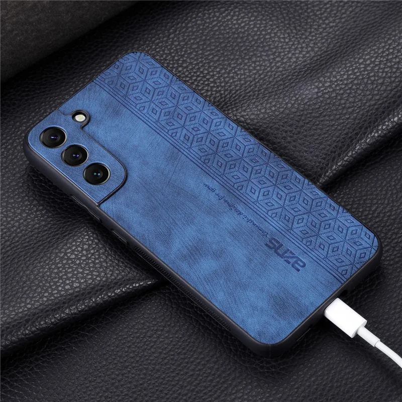 AZNS Per Samsung Galaxy S21 FE 5G Custodia per telefono anti-graffio Rivestita in pelle stampata TPU - Marrone
