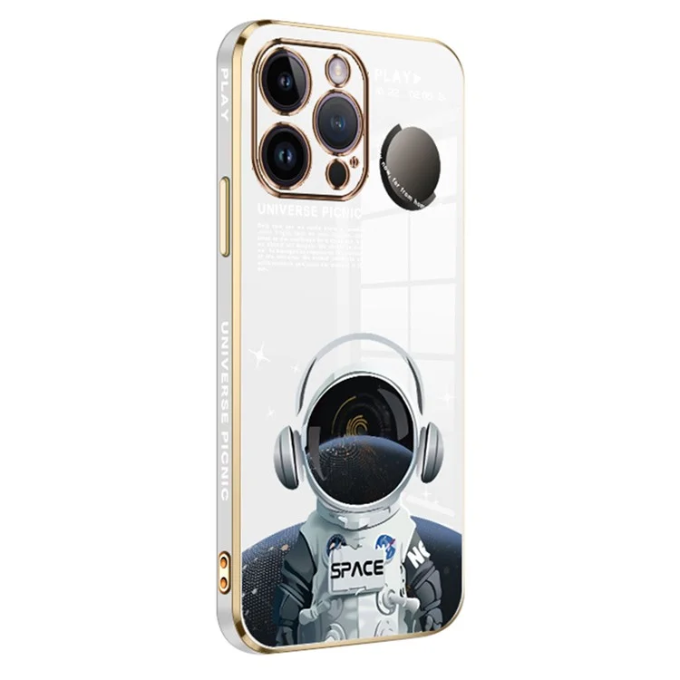 RZANTS per iPhone 12 Pro Custodia per telefono Copertina Astronauta Motivo Elettroplaccatura TPU Custodia per telefono - Bianco