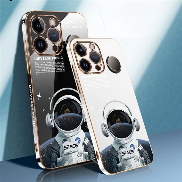 RZANTS per iPhone 12 Pro Custodia per telefono Copertina Astronauta Motivo Elettroplaccatura TPU Custodia per telefono - Bianco