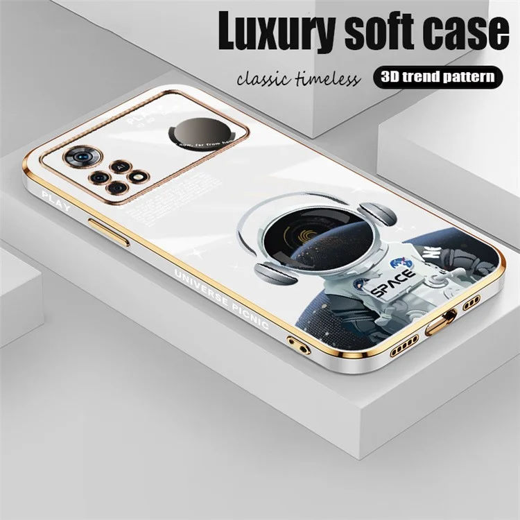 RZANTS Per Xiaomi Poco X4 Pro 5G Custodia per telefono cellulare Astronauta Cute Design Custodia morbida in TPU Antiscivolo - Bianco