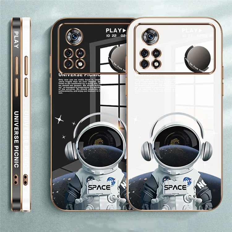 RZANTS Per Xiaomi Poco X4 Pro 5G Custodia per telefono cellulare Astronauta Cute Design Custodia morbida in TPU Antiscivolo - Bianco