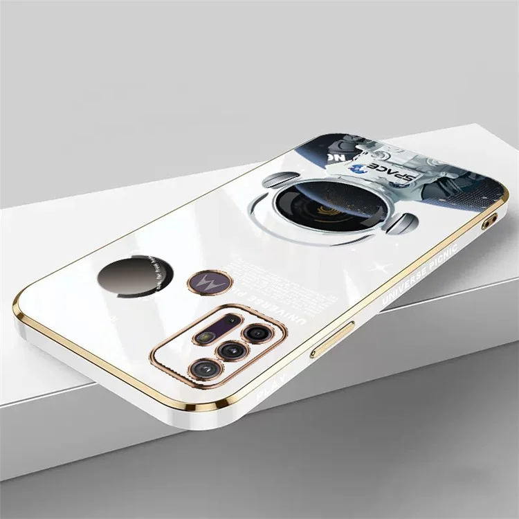 RZANTS для Motorola Moto G30 Cool Headphone Astronaut Phone Case Soft TPU Electroplating Back Cover - White