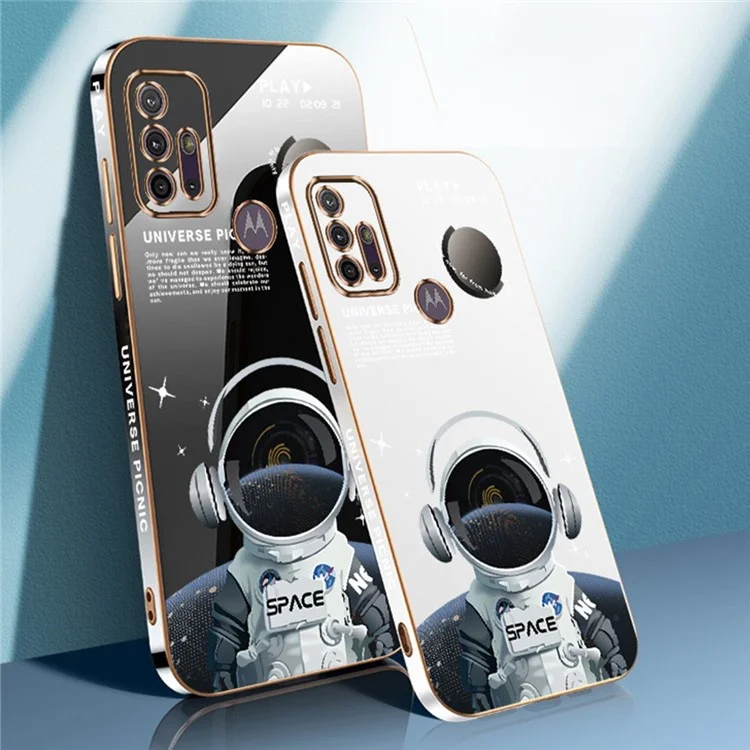 RZANTS для Motorola Moto G30 Cool Headphone Astronaut Phone Case Soft TPU Electroplating Back Cover - White
