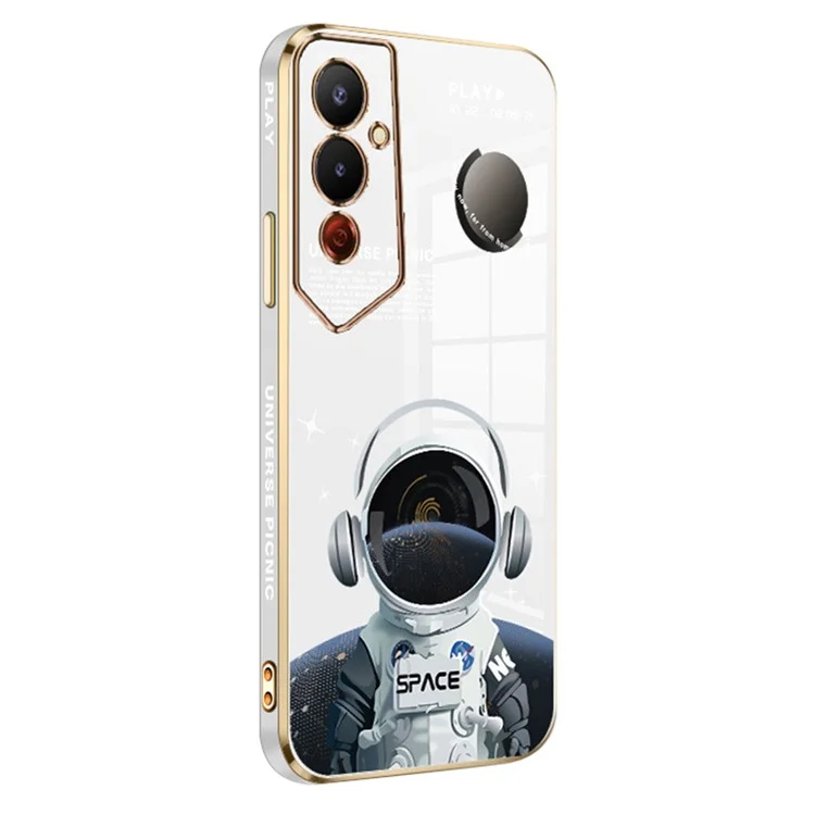 RZANTS для TECNO Pova 4 4G Мягкий TPU противоскользящий чехол для телефона с электроникой и узором астронавта на задней панели - белый