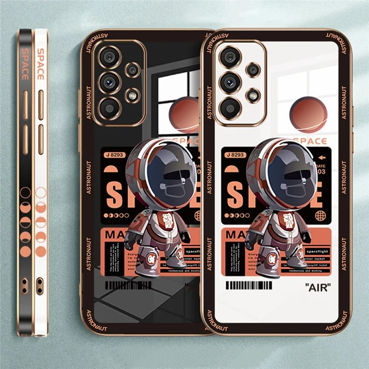 RZANTS Para Samsung Galaxy A32 5G / M32 5G Caixa de Telefone Celular Spaceman Pattern Eletroplating TPU Tampa - Branco