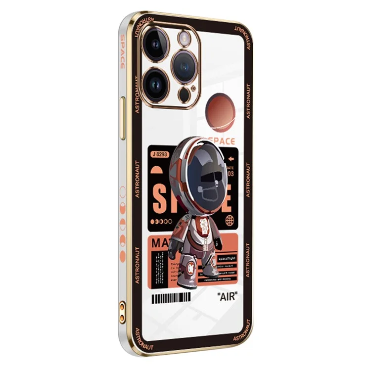 RZANTS Für iPhone 12 Pro Max Spaceman-Muster TPU-Handyhülle Elektroplattierung Handyhülle - Weiß