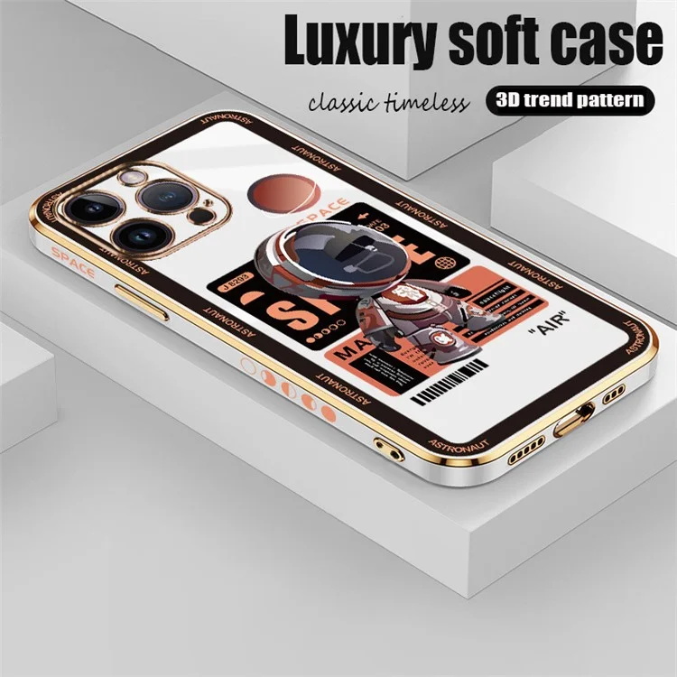 RZANTS Für iPhone 12 Pro Max Spaceman-Muster TPU-Handyhülle Elektroplattierung Handyhülle - Weiß