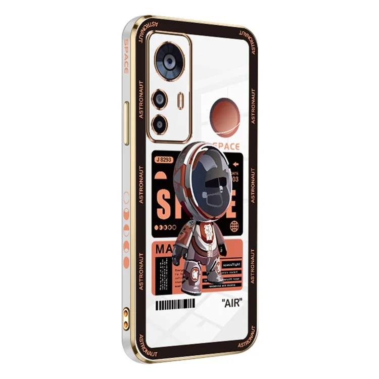 RZANTS per Xiaomi 12T 5G / 12T Pro 5G / Redmi K50 Ultra 5G Custodia TPU con elettrodeposizione Motivo astronauta Custodia per telefono - Bianco