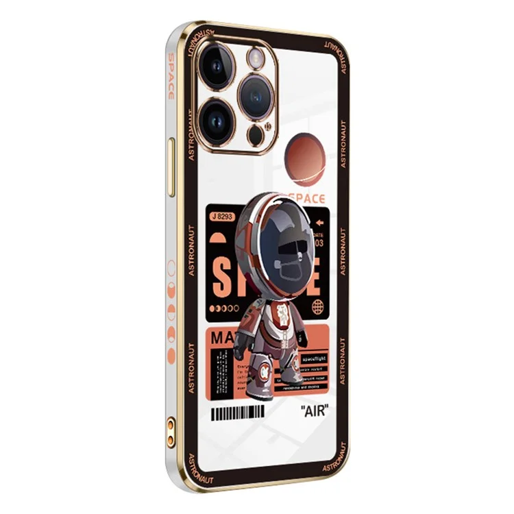 RZANTS For iPhone 13 Pro Max Spaceman Pattern Phone Case Electroplating Phone TPU Cover - White