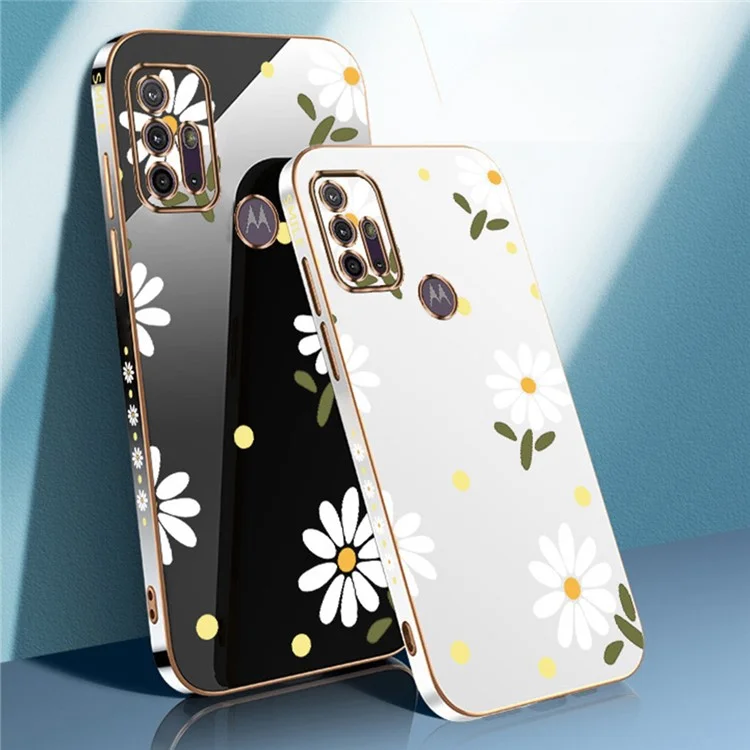 Чехол для телефона RZANTS TPU для Motorola Moto G30, цветочный узор с электрохромным покрытием - белый