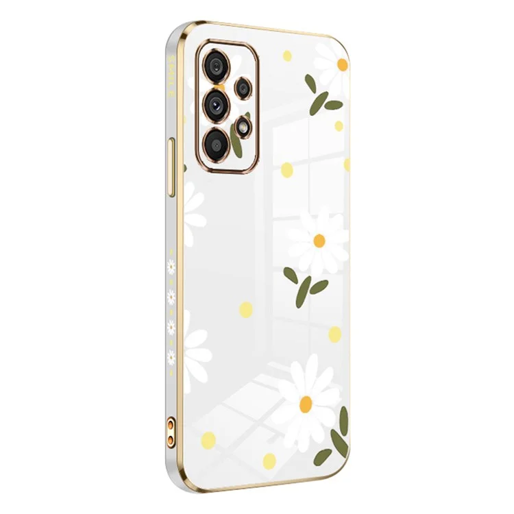 RZANTS TPU Phone Case for Samsung Galaxy A32 5G / M32 5G , Flower Pattern Electroplate Shockproof Cover - White