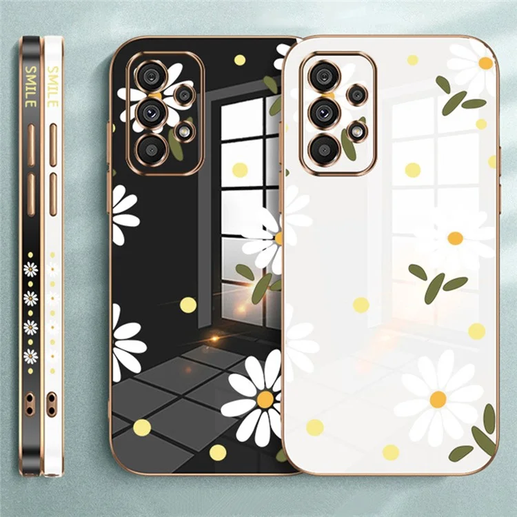 RZANTS TPU Phone Case for Samsung Galaxy A32 5G / M32 5G , Flower Pattern Electroplate Shockproof Cover - White