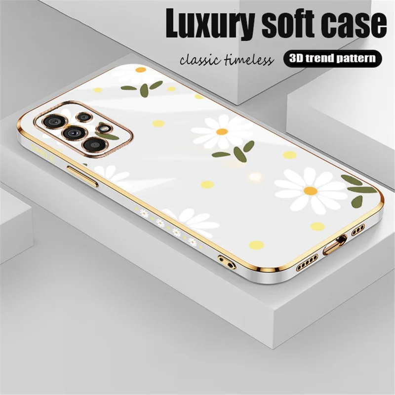 RZANTS For Samsung Galaxy A53 5G Electroplating Flower Pattern Case Flexible TPU Protective Phone Cover - White