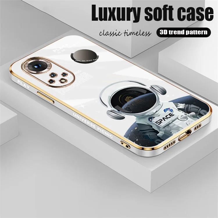 RZANTS For Honor 50 Soft TPU Shockproof Phone Case Headphone Astronaut Pattern Electroplated Design Cover - Branco