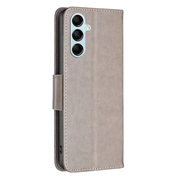 Per Samsung Galaxy M14 5G Custodia Portafoglio in Pelle con Supporto Butterfly Stampati Custodia per Telefono con Cinturino - Grigio