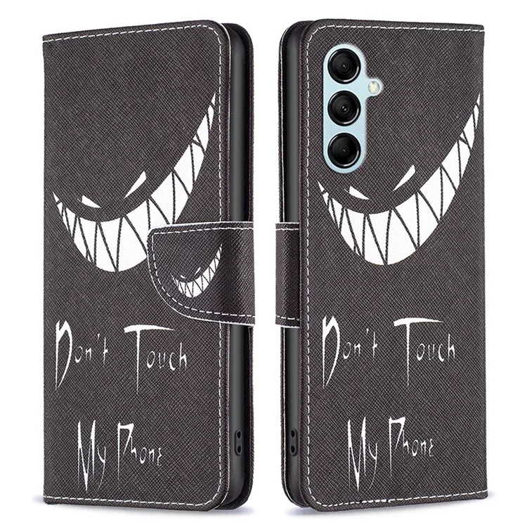 BF Pattern Printing Leather Series-1 Per Samsung Galaxy M14 5G Custodia in pelle per telefono Wallet Stand Smartphone Cover - Non toccare il mio telefono