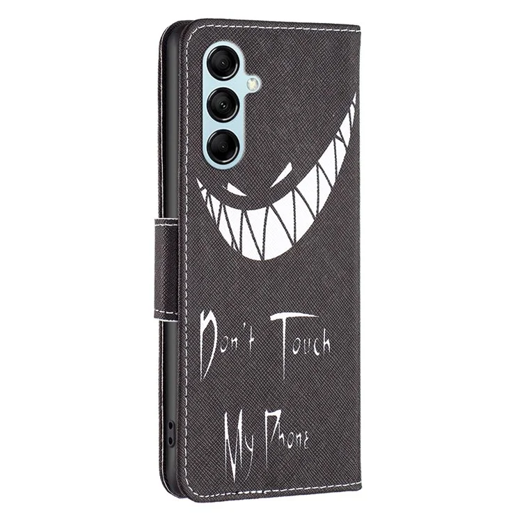 BF Pattern Printing Leather Series-1 Per Samsung Galaxy M14 5G Custodia in pelle per telefono Wallet Stand Smartphone Cover - Non toccare il mio telefono