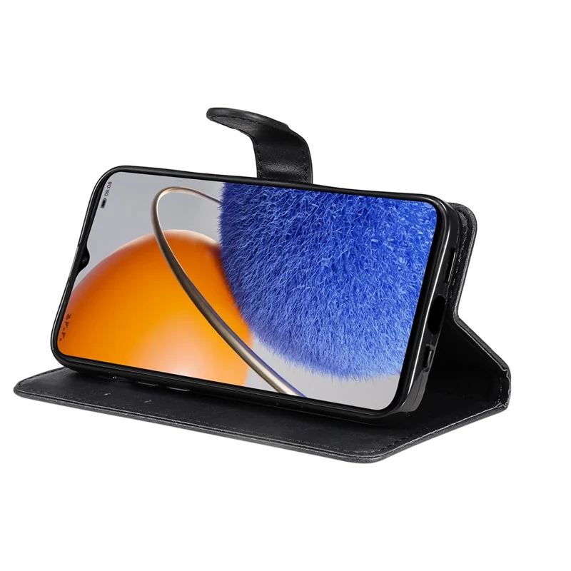 Custodia con supporto antiurto per Huawei nova Y61 4G / Enjoy 50z 4G Custodia in pelle PU monocolore con tracolla - Nero
